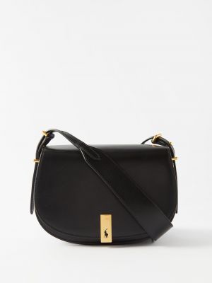 Кожаная сумка через плечо Polo Ralph Lauren черная