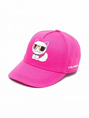 Trykt cap for jenter Karl Lagerfeld Kids rosa