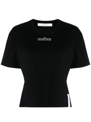Medvilninis siuvinėtas marškinėliai Rokh juoda