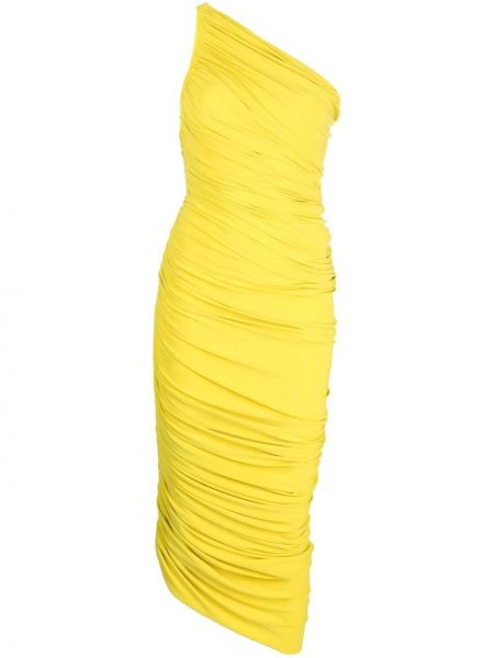 Rochie fără mâneci slim fit asimetrică Norma Kamali - galben