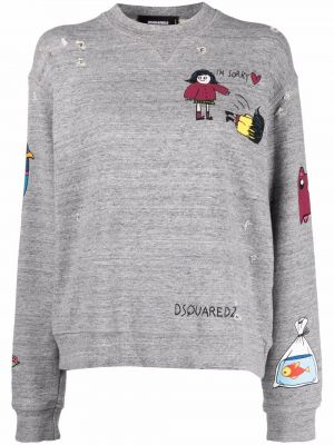 Trykt sweatshirt Dsquared2 grå