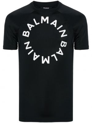 T-krekls ar apdruku Balmain melns