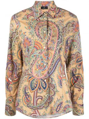 Bavlnená košeľa s potlačou s paisley vzorom Etro