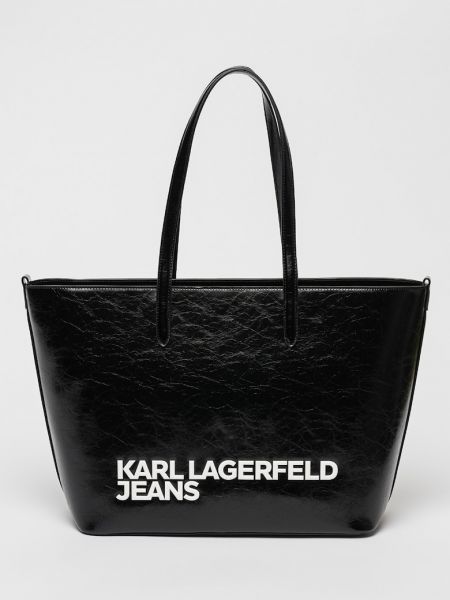 Сумка шоппер из искусственной кожи Karl Lagerfeld черная