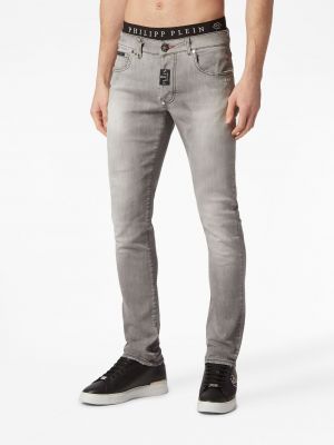 Skinny džíny s nízkým pasem Philipp Plein šedé