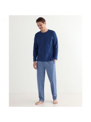 Pantalones de algodón de tejido jacquard Roberto Verino azul