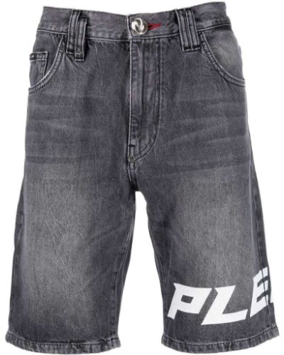 Shorts en jean Philipp Plein gris