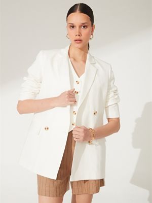 Куртка с карманами фабрика белая