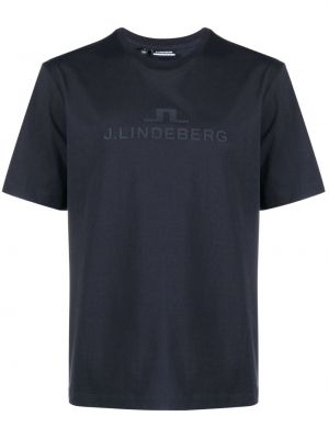 Памучна тениска J.lindeberg синьо
