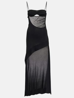 Viskózové pletené šaty Mugler - černá