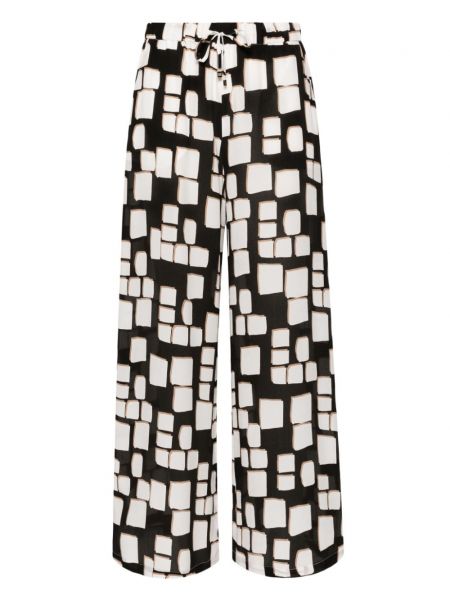 Pantaloni de mătase cu imagine cu imprimeu geometric Max Mara