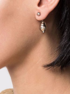Boucles d'oreilles avec perles à boucle Lemaire argenté