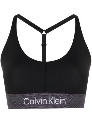 Športová podprsenka s potlačou Calvin Klein čierna
