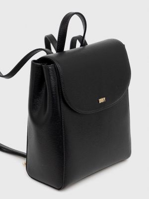Черный однотонный кожаный рюкзак Dkny