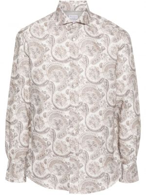 Bavlnená košeľa s paisley vzorom Brunello Cucinelli
