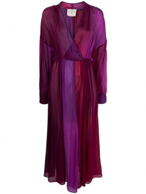 Hodvábne šaty s prechodom farieb Forte Forte fialová