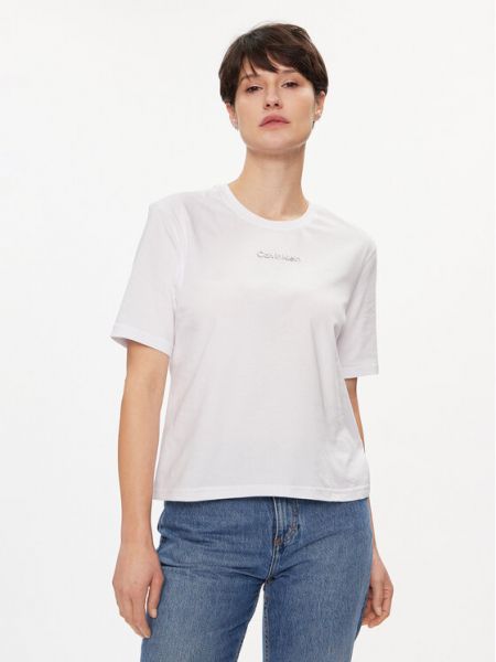 T-shirt large Calvin Klein Performance blanc