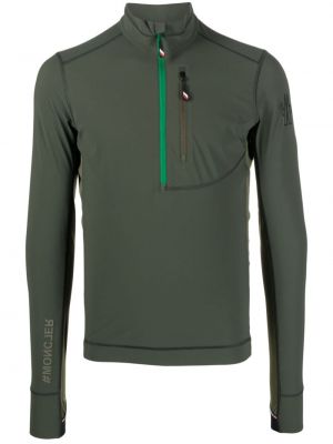 Pullover с цип Moncler Grenoble зелено