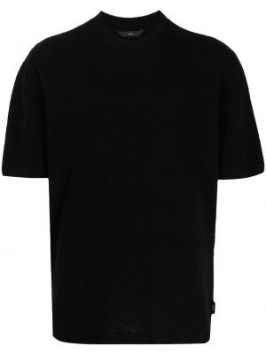 Pletené tričko s kulatým výstřihem Hevo černé