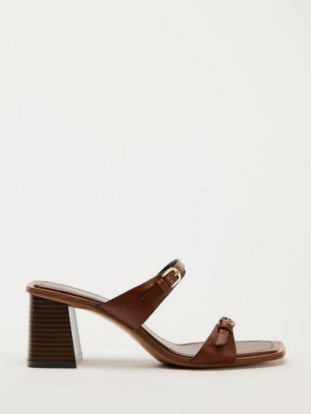 Кожаные сандалии Zara коричневые