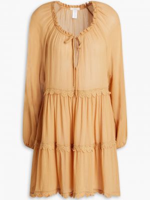 Sukienka mini bawełniana Eberjey, brązowy