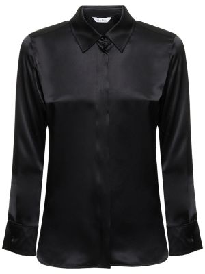 Svilena satenska srajca Max Mara črna