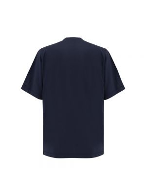 Camiseta de algodón de cuello redondo Kiton azul