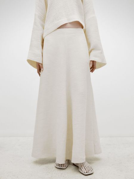 Длинная юбка Massimo Dutti белая
