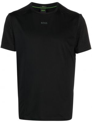 T-shirt con stampa con scollo tondo Boss nero