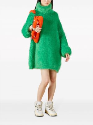 Moherowa sukienka Gucci zielona
