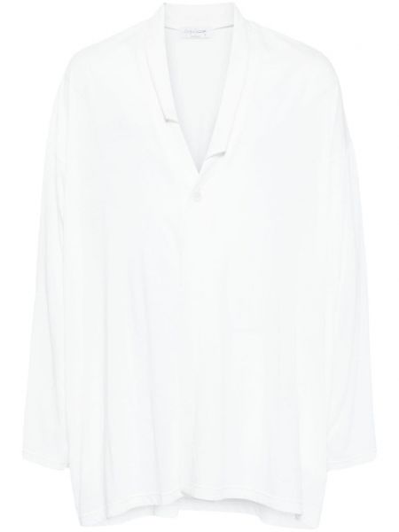 Asimetriška medvilninė marškiniai Yohji Yamamoto balta