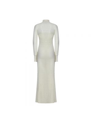 Sukienka długa z dekoltem w serek Tom Ford biała