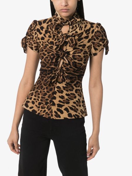 Bluse mit print mit leopardenmuster Dolce & Gabbana schwarz