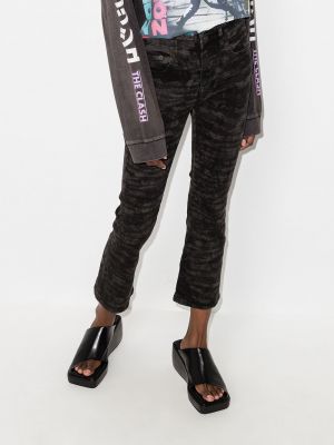 Bootcut jeans mit print ausgestellt mit zebra-muster R13 schwarz