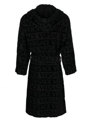 Raštuotas medvilninis chalatas Versace juoda