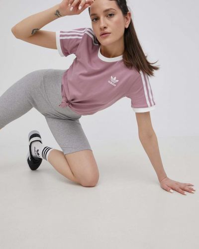 T-shirt Adidas Originals, fioletowy