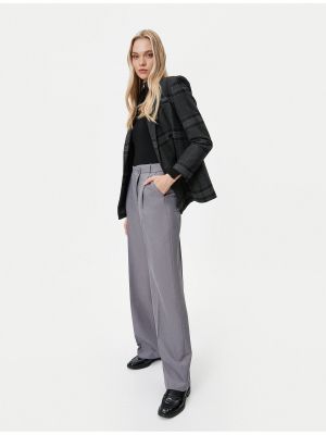 Asymetrické kalhoty s knoflíky relaxed fit Koton šedé