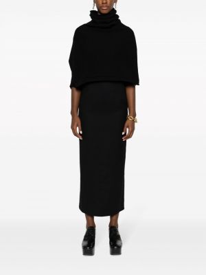 Vlněné pouzdrová sukně Yohji Yamamoto černé