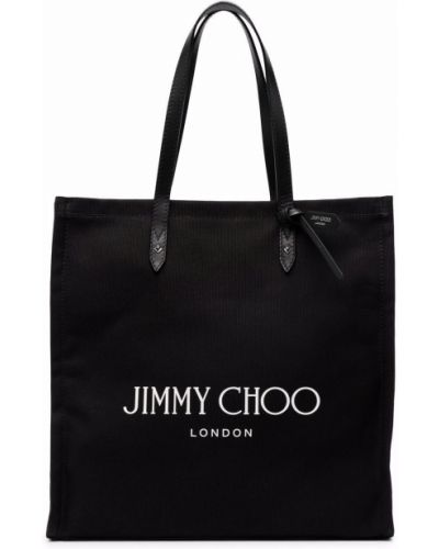 Bolso shopper con estampado Jimmy Choo negro
