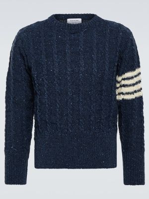 Вълнен пуловер от мохер Thom Browne синьо