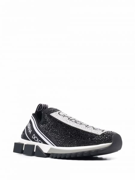 Sneaker mit kristallen Dolce & Gabbana schwarz