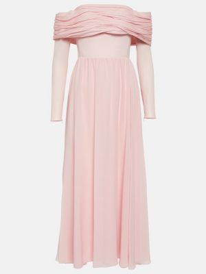 Selyem hosszú ruha Giambattista Valli rózsaszín