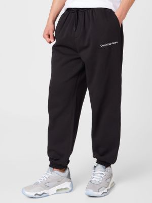 Voľné priliehavé teplákové nohavice Calvin Klein Jeans čierna