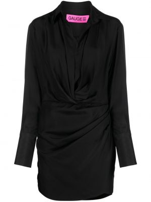 Svilena koktejl obleka Gauge81 črna