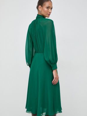 Hedvábné midi šaty Luisa Spagnoli zelené