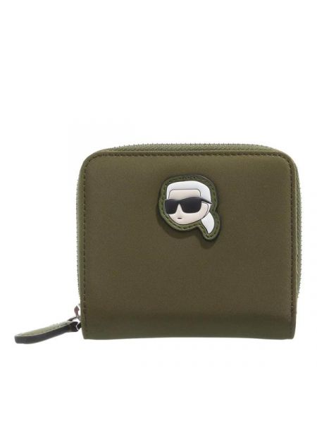 Нейлоновый кошелек на молнии Karl Lagerfeld зеленый