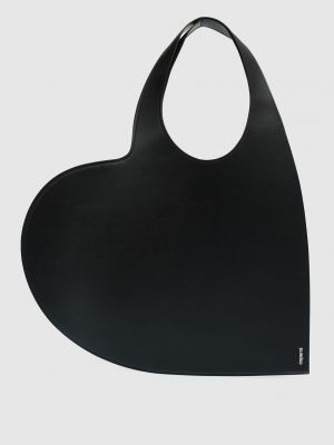 Шкіряна сумка через плече з сердечками Coperni чорна