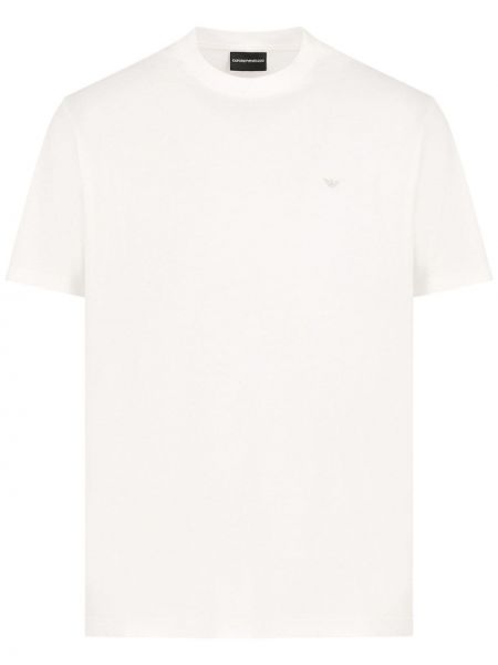T-shirt en coton avec applique Emporio Armani beige