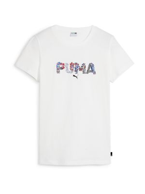 T-shirt à motif mélangé Puma blanc