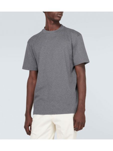 Camiseta de algodón de tela jersey Loro Piana gris